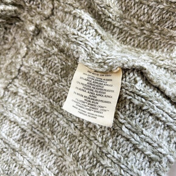 Anthropologie Angel of the North Open Front Chunky Cardigan Sweater Olive S - Picture 6 of 6